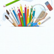 Back to school poster vector background with place for text N2
