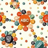 Education flat icons seamless pattern