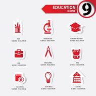 Education icons red version vector