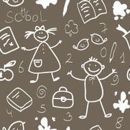 School vintage seamless pattern sketch N2
