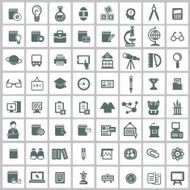 Education and Science icon set Black version vector