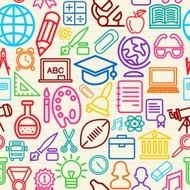 Colorful Education seamless pattern background
