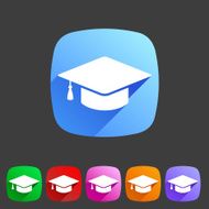 Flat graduation cap icon N2