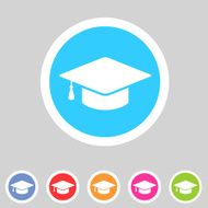 Flat graduation cap icon N3