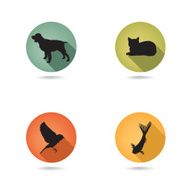 Pet Icons Set Vet Symbols silhouette