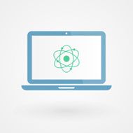 Laptop and atom icon