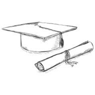 Vector Sketch Academic Hat and Diploma N2