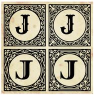 Old Paper with Decorative Letter J