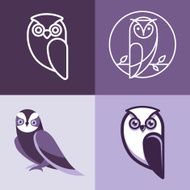 Set of Owl Logos and Emblems N2