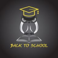 Vector image of an owl glasses with college hat N6