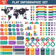 Flat infographic elements set N8