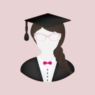 Vector Graduation Woman Icon