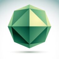 Abstract 3D origami polygonal object vector geometric design