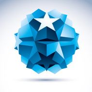 3D origami abstract object vector design element N2