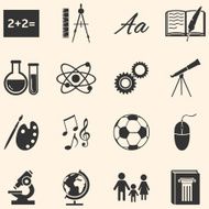 Vector Set of School Subjects Icons N26