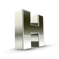 3d silver steel letter H N4