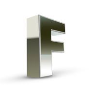 3d silver steel letter F N3