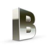 3d silver steel letter B N3