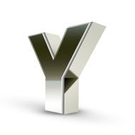 3d silver steel letter Y N4