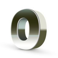 3d silver steel letter O N3