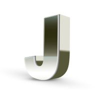 3d silver steel letter J N5