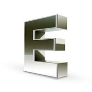 3d silver steel letter E N5