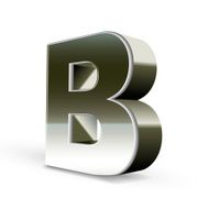 3d silver steel letter B N4