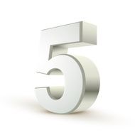 3d shiny silver number 5 N2