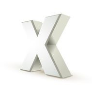 3d alphabet silver X