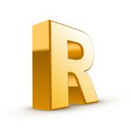 3d golden letter R N4