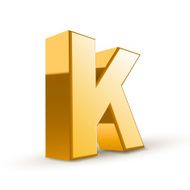 3d golden letter K N4