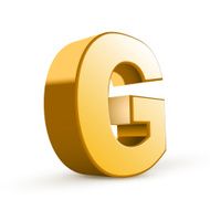 3d golden letter G N5