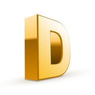 3d golden letter D N4