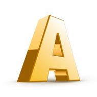 3d golden letter A N3