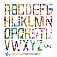 abstract colorful polka dots style alphabet