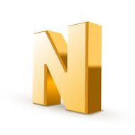 3d golden letter N N4