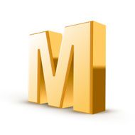 3d golden letter M N4