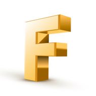 3d golden letter F N5