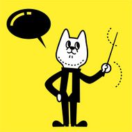 Business Dog holding a pointing stick N2