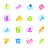 Stains Icons - School Supplies