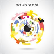 Creative circle abstract vector logo Eye and vision concept