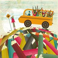 School bus and children N2
