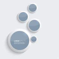 Blue plastic shiny glossy rings on gray background