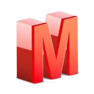 3d red letter M N8
