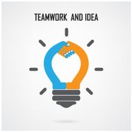 Creative light bulb Idea and handshake sign concept background