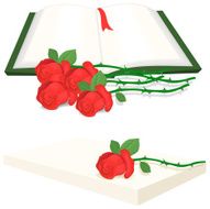 book with roses