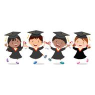 Graduation kids celebration isolated N2
