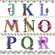 Letters of the alphabet from J to R