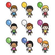 Cute kids with balloon N2