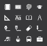 Education Icons - White Series